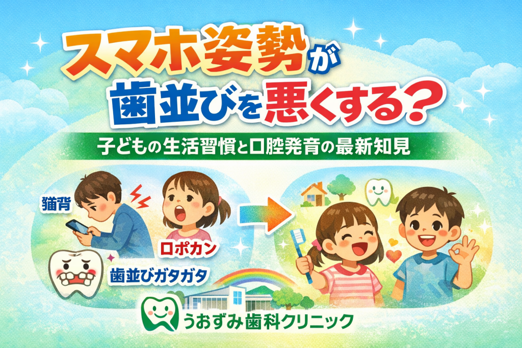 スマホ姿勢が歯並びを悪くする？ 子どもの生活習慣と口腔発育の最新知見【幸田町の歯医者が解説】
